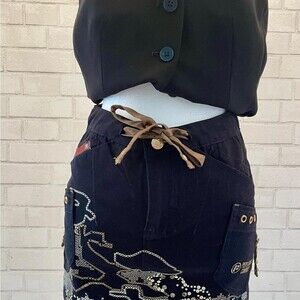 Pepe Jeans Women's Navy and Black Skirt